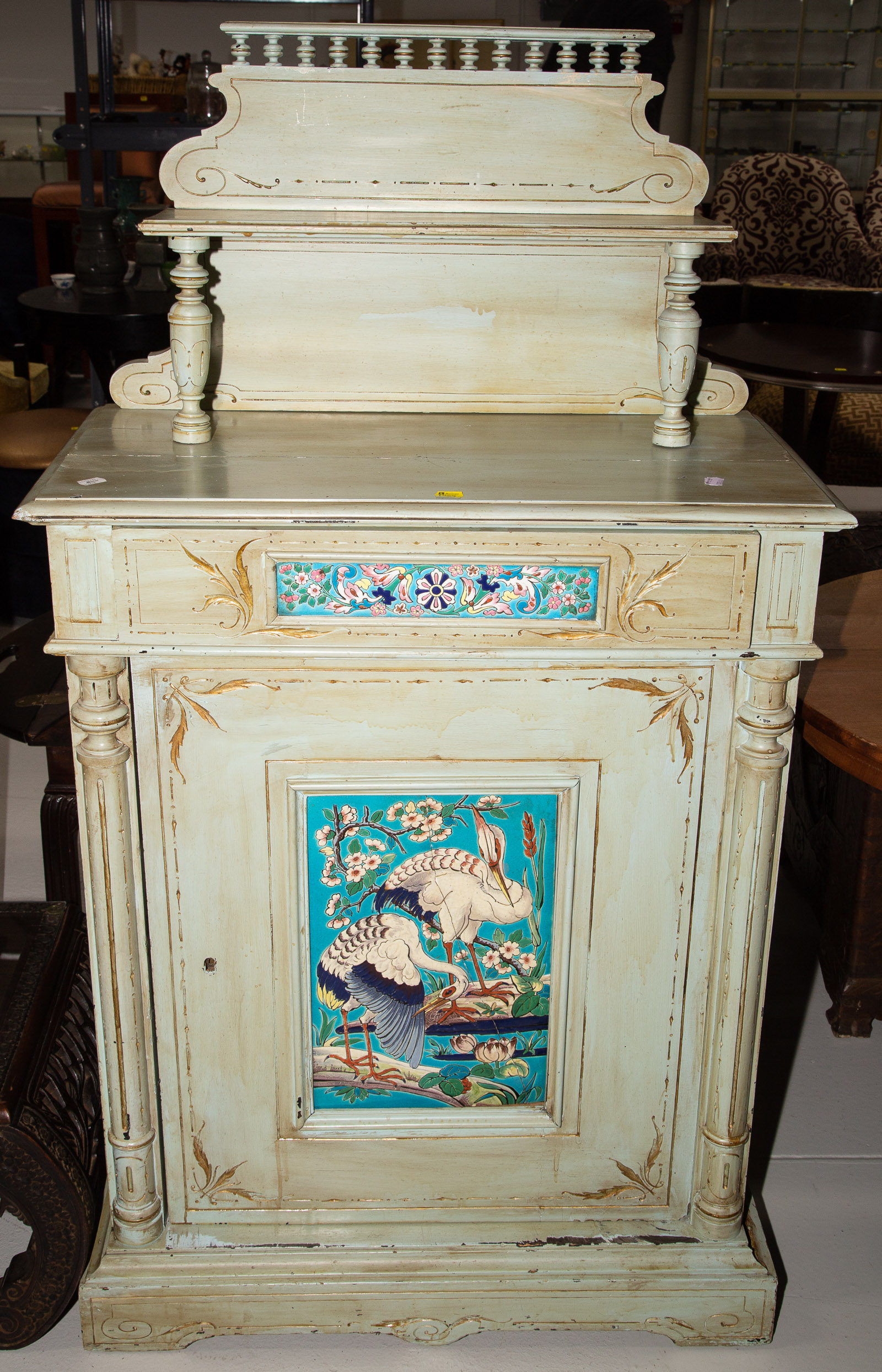 Appraisal: EASTLAKE STYLE CABINET Circa an ebony cabinet with incised decoration