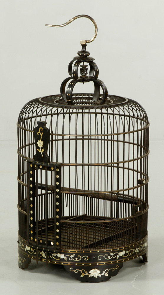 Appraisal: - Chinese Zitan Wood Bird Cage Chinese bird cage zitan