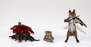 Appraisal: Lot of cold painted bronze miniature figurines Lot of cold