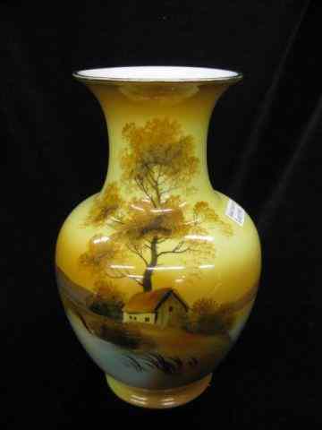 Appraisal: Noritake ''Autumn'' Handpainted Vase cottage along the waterfront ''