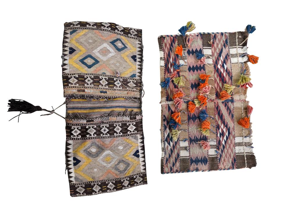 Appraisal: TWO KILIM SADDLE BAGSwool Provenance The Estate of Dr Leon