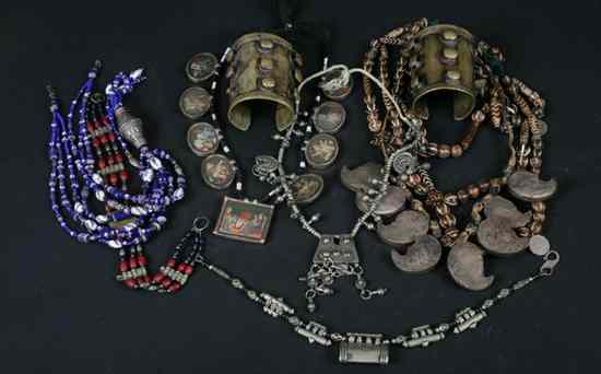 Appraisal: COLLECTION INDIAN JEWELRY Including eight necklaces of various beads and