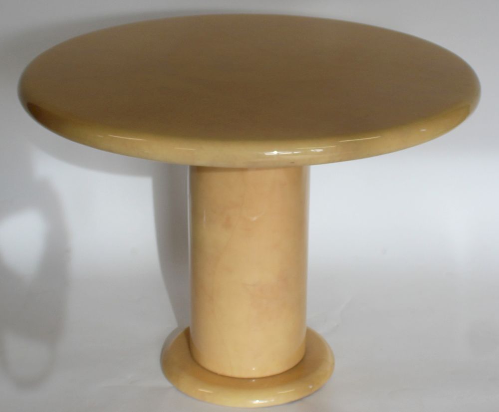 Appraisal: MIDCENTURY Karl Springer Parchment Table From a NYC estate -