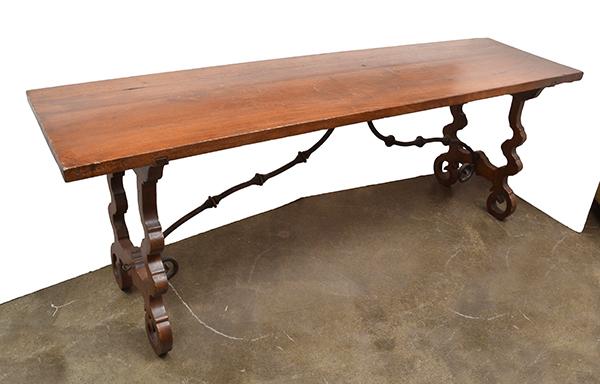 Appraisal: A SPANISH CARLOS II STYLE SIDE TABLE rectangular the plank