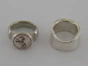 Appraisal: A silver signet ring possibly th century cut with a