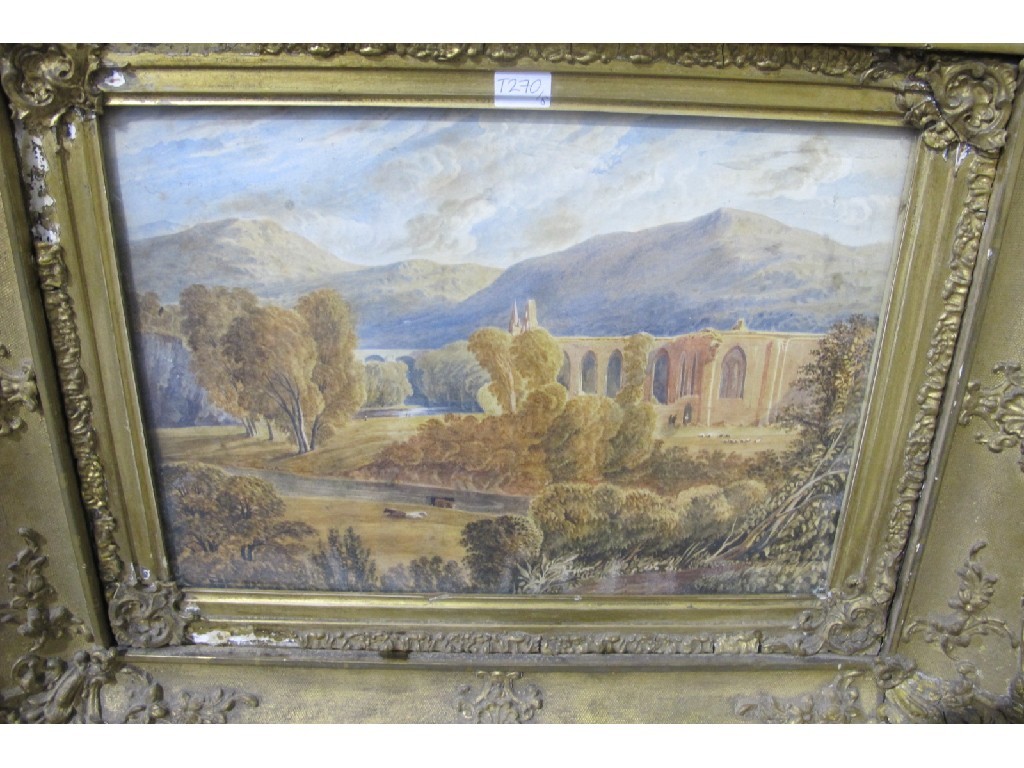 Appraisal: Late th early th century watercolour landscape with a ruined