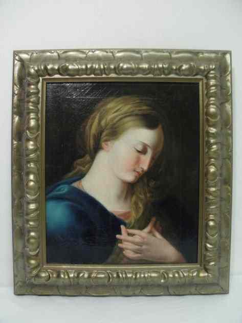 Appraisal: Framed oil on canvas painting depicting the Madonna No signature