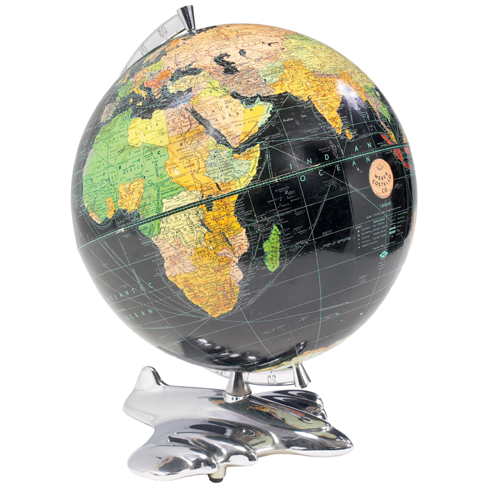 Appraisal: Weber Costello Black Ocean globe USA c -inch globe of