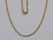 Appraisal: A yellow metal tests high carat gold necklace chain approx