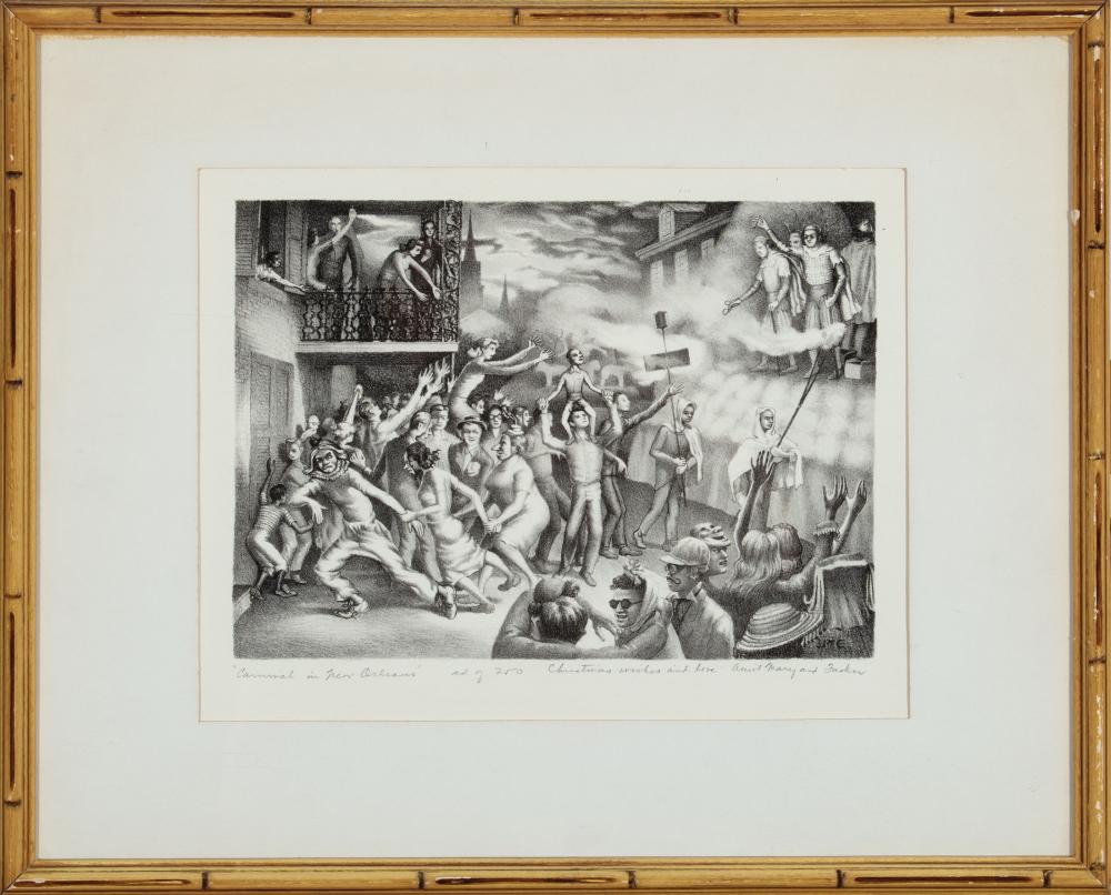 Appraisal: John McCrady American Mississippi - Carnival in New Orleans lithograph