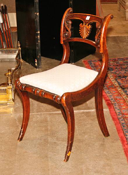 Appraisal: A pair of faux rosewood painted side chairs in width