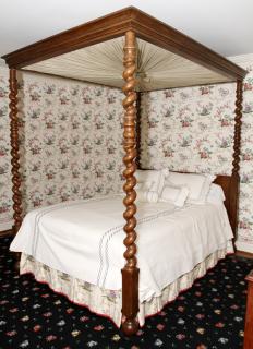 Appraisal: PINE FOUR POSTER BEDFRAME PINE FOUR POSTER BEDFRAME H W