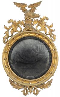 Appraisal: FEDERAL CARVED AND GILT CONVEX MIRROR FEDERAL CARVED AND GILT