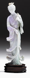 Appraisal: Large Chinese jadeite figure th century Of tall figural form