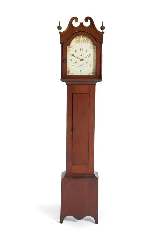 Appraisal: TALL CASE CLOCK Connecticut early th century cherry Original dark