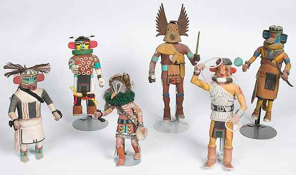 Appraisal: Collection of Hopi Katsinas lot of all painted in detail