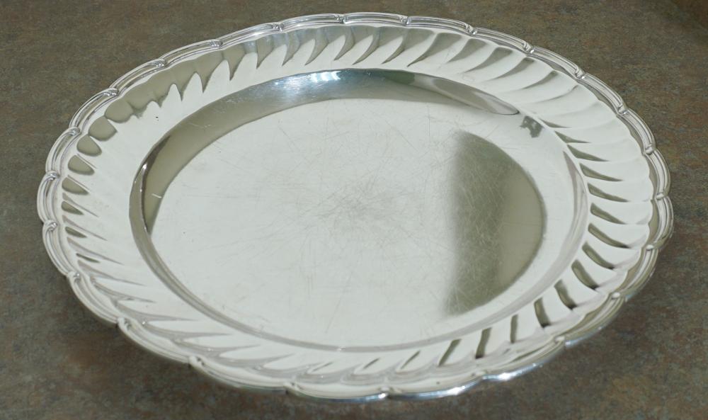 Appraisal: CHRISTOFLE FRENCH SILVERPLATE FLUTED LIP CIRCULAR DISH D IN CM