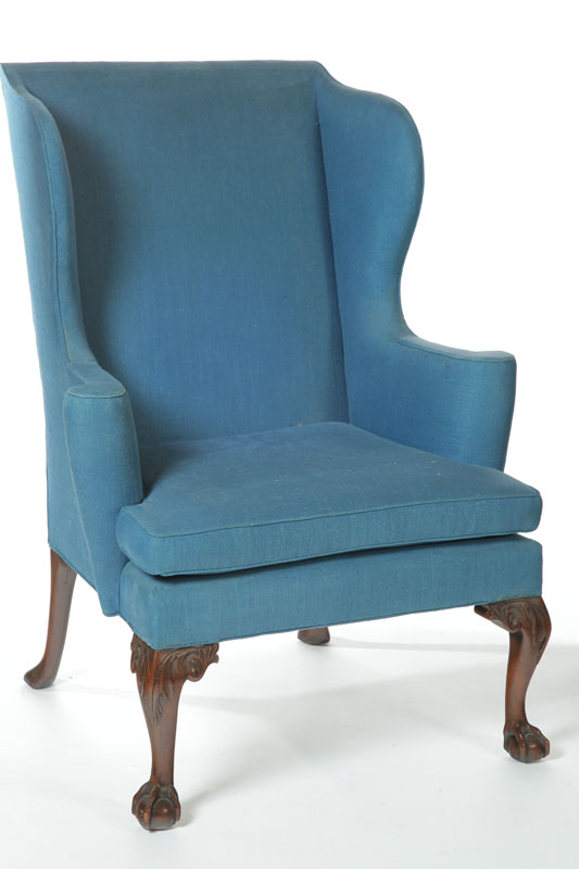 Appraisal: KITTINGER CHIPPENDALE-STYLE WING CHAIR Buffalo New York late th century