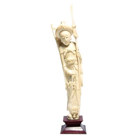 Appraisal: Chinese Ivory Carving of a Female Warrior Estimate -