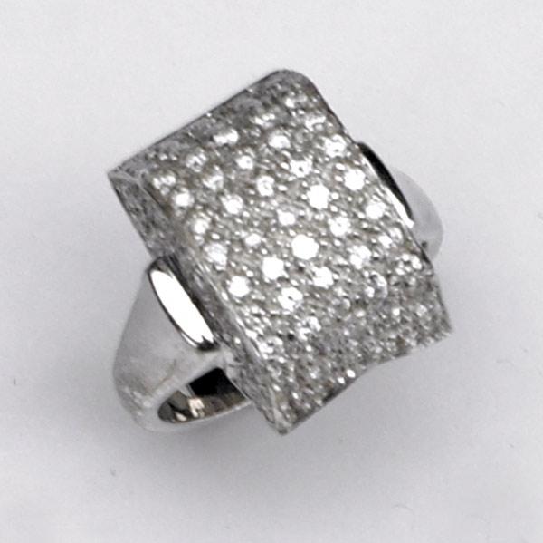 Appraisal: DIAMOND PAVE RING k wg with cts diamonds gs GW