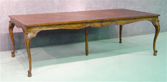 Appraisal: French Style Dining Room Table Mid th Century Mahogany stained