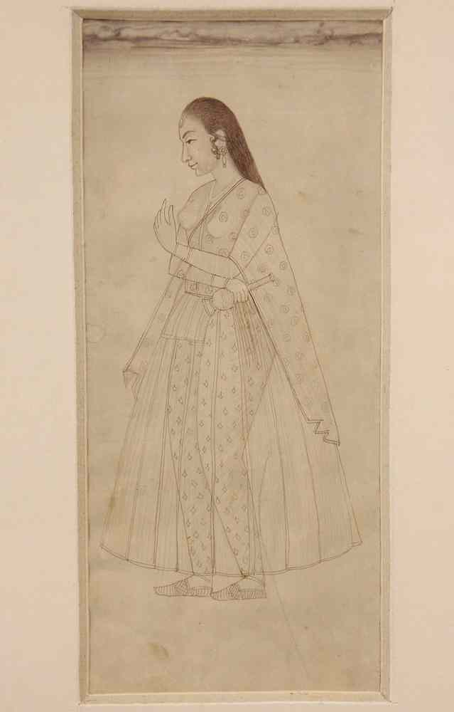 Appraisal: CONTINENTAL INDIAN DRAWING - th c Mughal Drawing of Woman