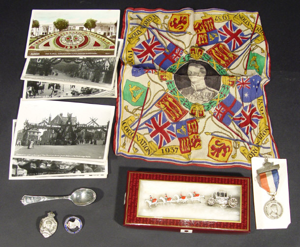 Appraisal: Small group of commemorative items including Coronation medals hand coloured