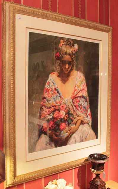 Appraisal: AFTER JOS ROYO'Mirame' print in colours pencil signed by the