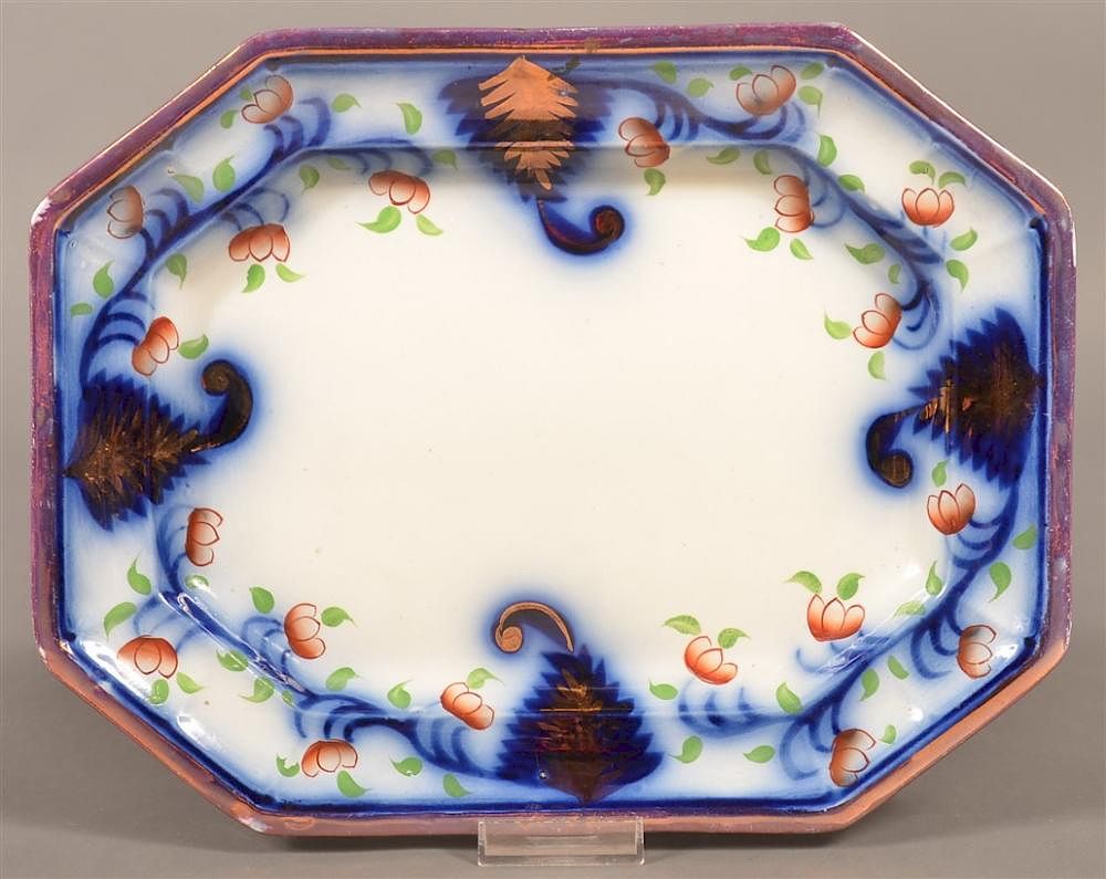 Appraisal: Gaudy Ironstone China Fern Leaf Pattern Platter Gaudy Ironstone China