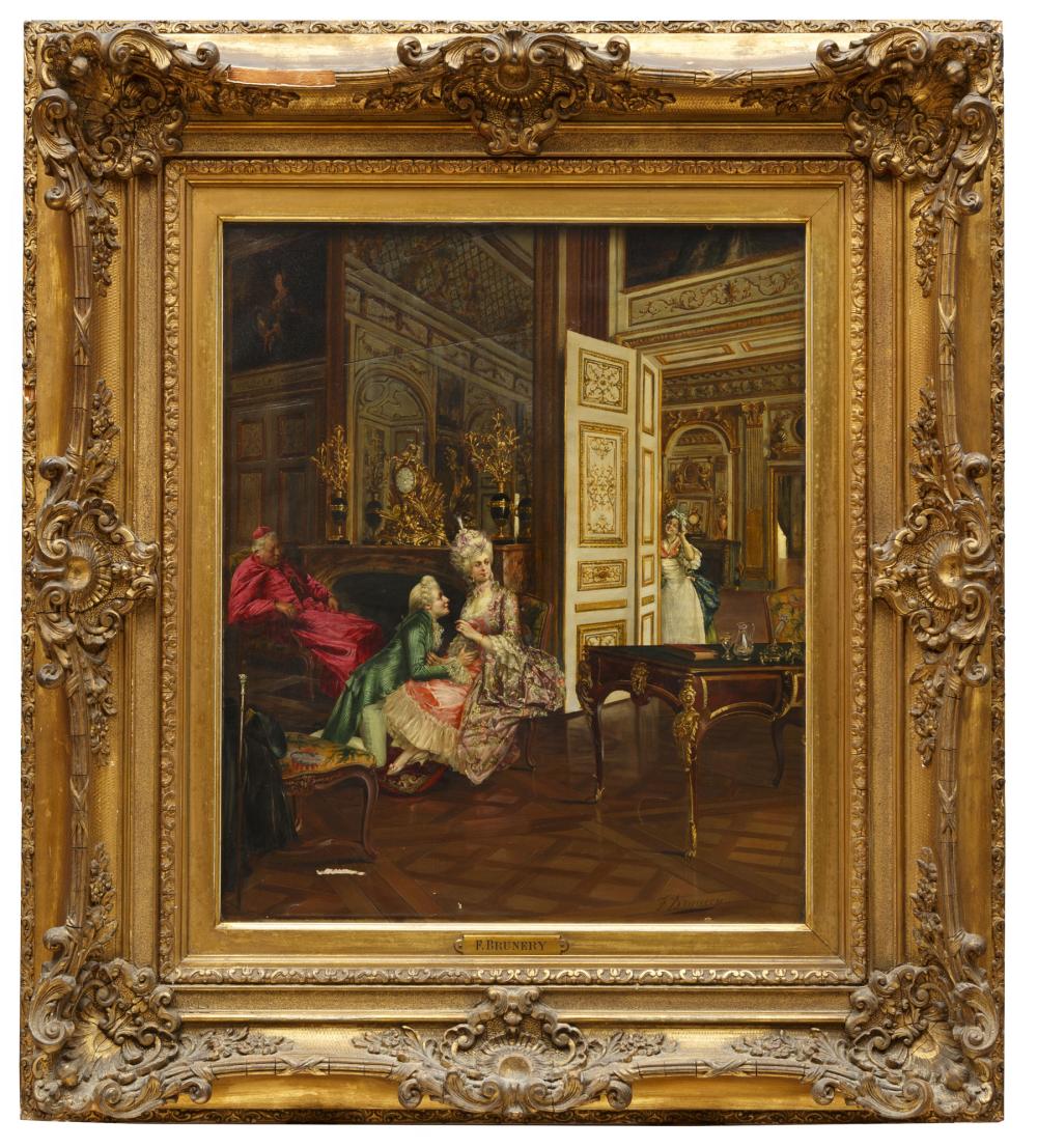 Appraisal: Fran ois Brunery Italian - In the Parlor oil on