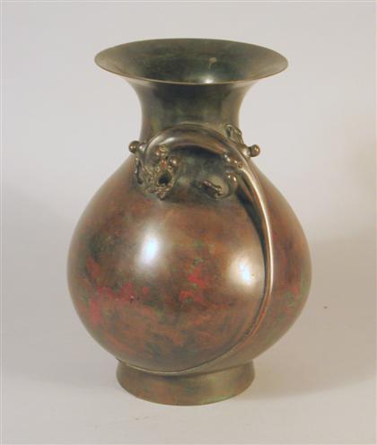 Appraisal: Good Japanese bronze vase late th century Of pear form