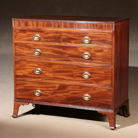 Appraisal: George III Style Ebonized and Satinwood Inlaid Mahogany Chest of