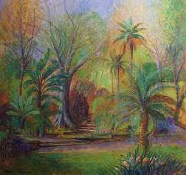 Appraisal: Brian Seidel born Parkscape Palms oil on canvas signed and