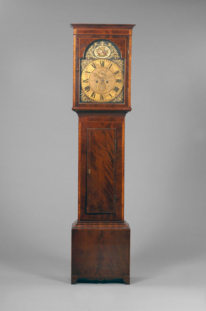 Appraisal: PENNSYLVANIA FEDERAL INLAID MAHOGANY TALL CASE CLOCK SIGNED quot JAS