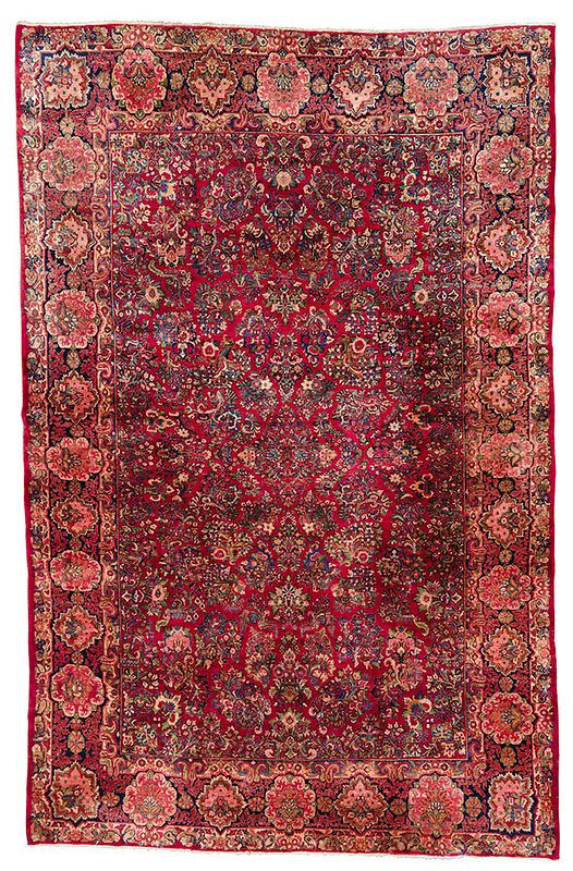 Appraisal: Sarouk Carpet Persian mid th century red field with floral