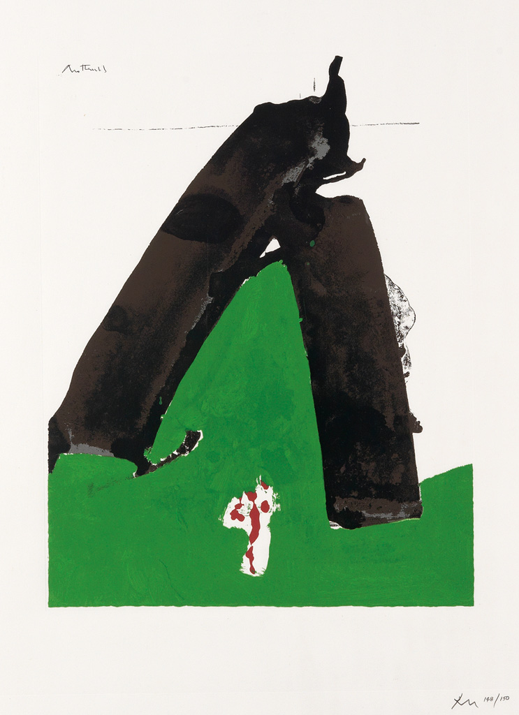 Appraisal: ROBERT MOTHERWELL Untitled Color screenprint in green black and red