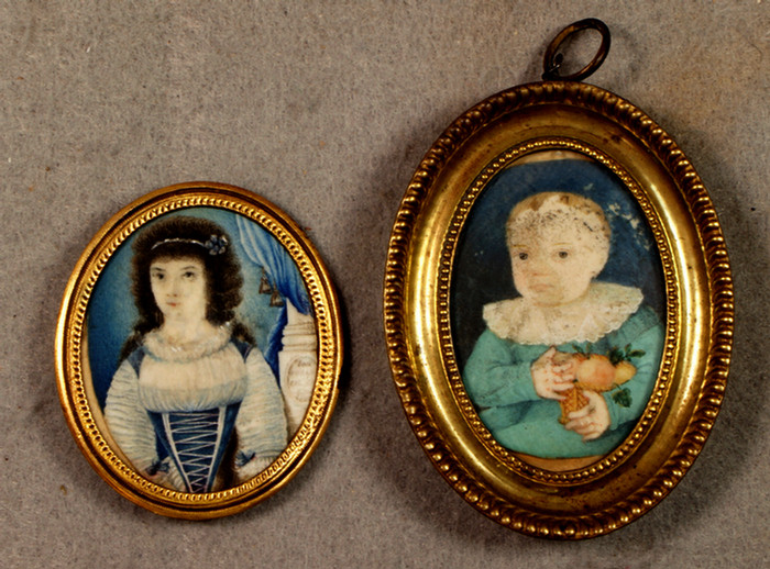 Appraisal: miniature portraits on ivory Marie Celeste de Maugny as a