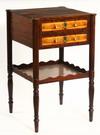 Appraisal: WORK TABLE - Rare Boston two drawer cookie corner Sheraton