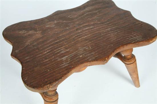 Appraisal: WINDSOR- STYLE FOOTSTOOL American nd quarter- th century pine and