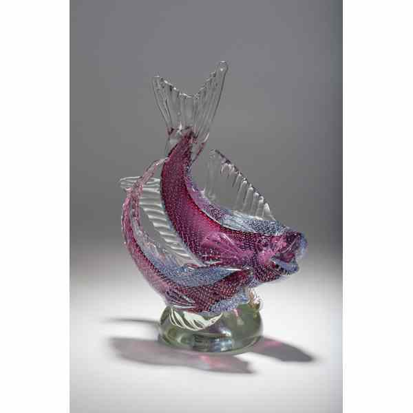 Appraisal: Murano Glass Bullicante Fish Centerpiece Italian th century A Murano