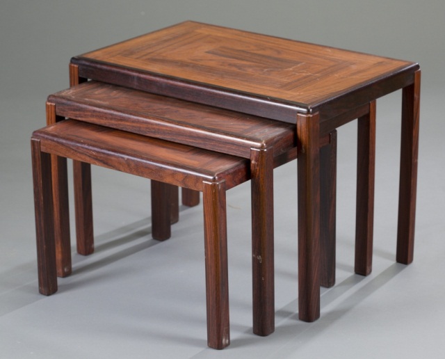 Appraisal: Vejle Stole Mobelfabrik Rosewood Nesting Tables Manufacturer mark on underside