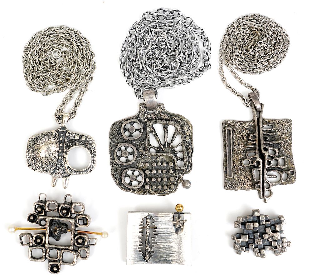 Appraisal: Pc Assortment of Guy Vidal Jewelry Guy Vidal grouping of