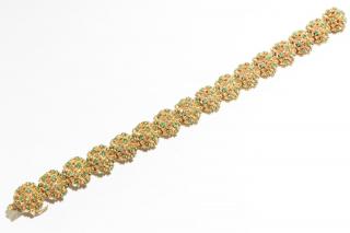 Appraisal: Emerald K Gold Bracelet Italian K yellow gold links in