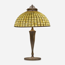 Appraisal: Tiffany Studios PLAIN SQUARES TABLE LAMP USA c leaded glass