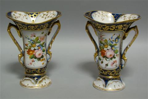 Appraisal: PAIR OF SEVRES PORCELAIN VASES Later period - both with