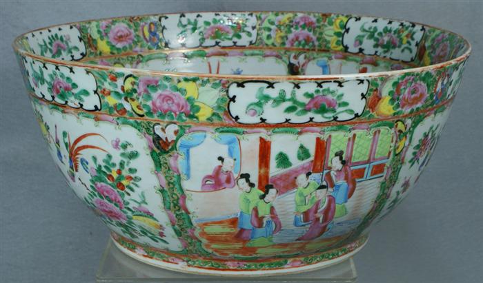 Appraisal: Large Chinese Rose Medallion punch bowl d wear to rim