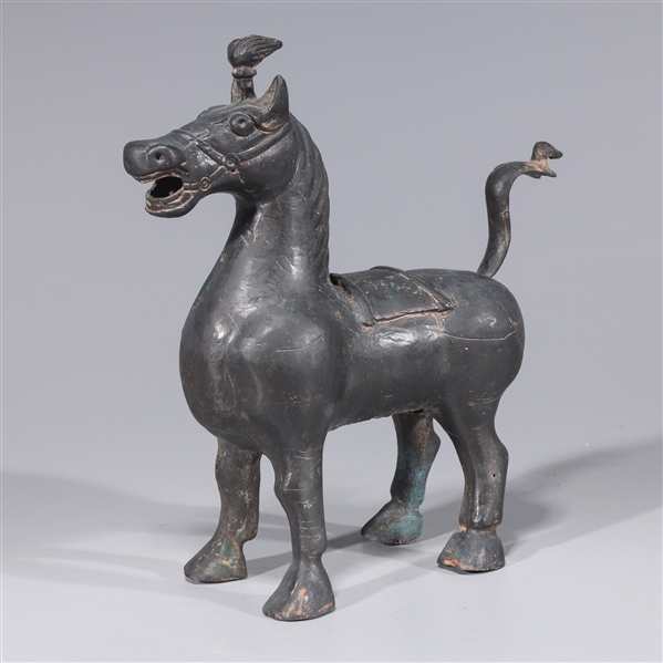 Appraisal: Chinese bronze horse statue some wear some scratches some cracks