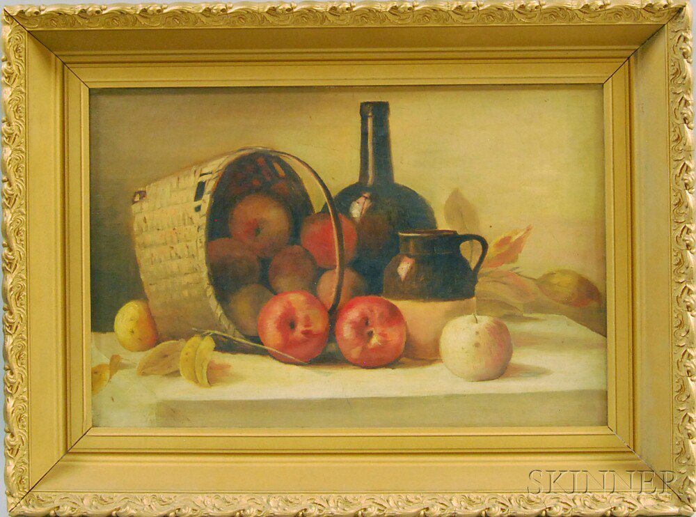 Appraisal: American School th th Century Still Life with Apples Unsigned