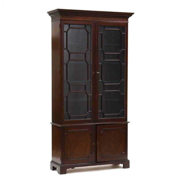 Appraisal: KINDEL CHIPPENDALE STYLE MAHOGANY CHINA CABINET Late th century two