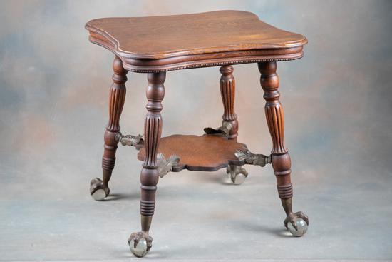 Appraisal: Outstanding antique quarter sawn oak Lamp Table circa with large